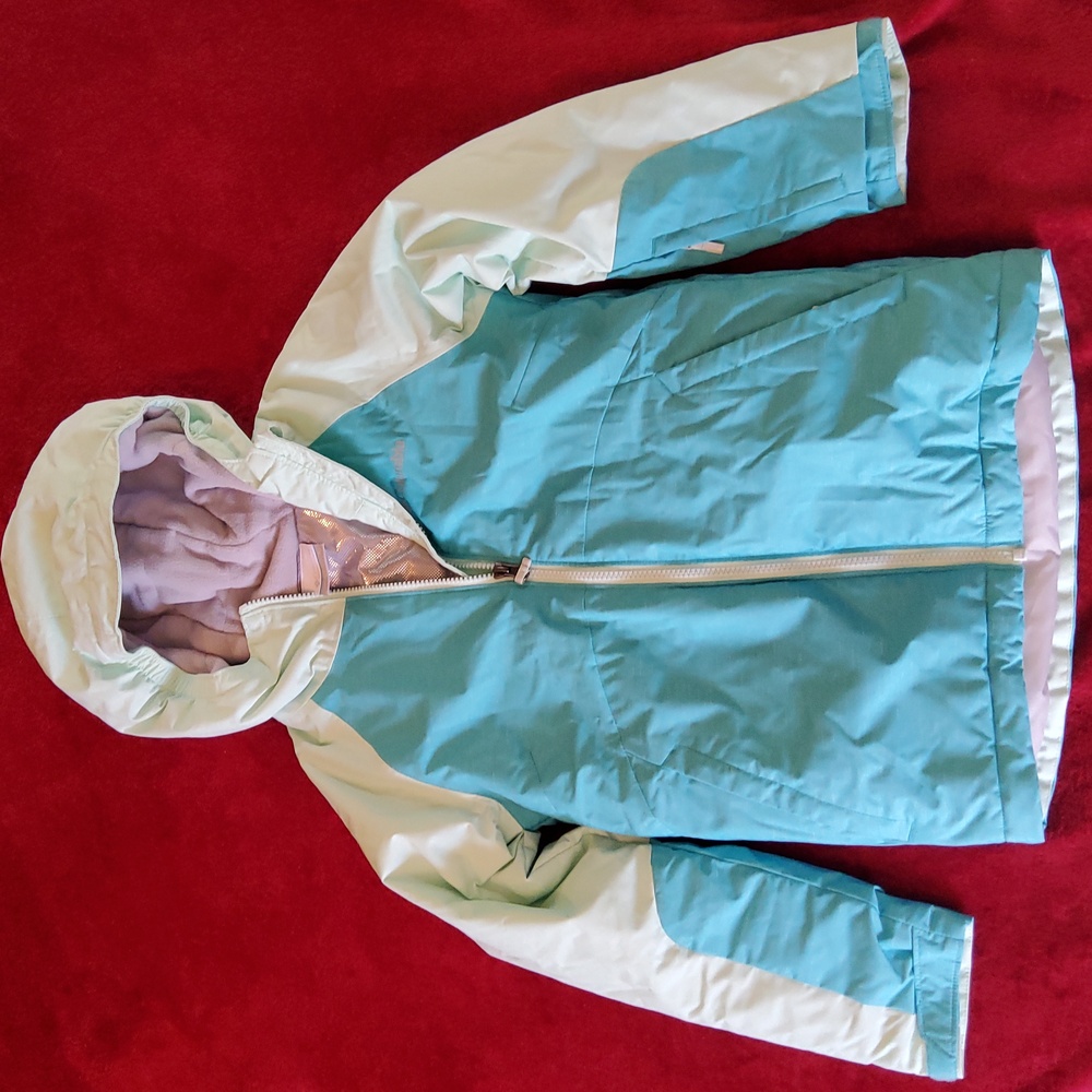 Columbia Kids Alpine Action II Jacket Geyser Heather/Sea Ice Sz Small (7/8